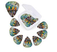 Plettro colorato con stampa topica con uccellini, confezione da 12 pezzi, con custodia per plettro, plettri per chitarra, 0,46 mm, 0,96 mm, 0,71 mm, accessori per chitarra per basso, chitarre