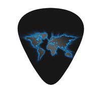 Plettro multiforme con mappa del mondo, suono chiaro e durata per esperienze musicali personalizzate.