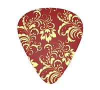 Plettro per chitarra antico fiore rosso oro floreale elegante bordeaux plettri per chitarra di lusso con diverse dimensioni contengono calibri sottili, medi e spessi per chitarra acustica ed e