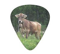 Plettro per chitarra avanzato Real Swiss Cow Brown 12 pezzi Tre spessori per basso, chitarra elettrica, borsa per chitarra acustica