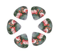 Plettro per chitarra con due fenicotteri rossi, 12 plettri, alla moda, personalizzato, alla moda, resistente, per chitarra elettrica, accessori per ukulele, chitarra elettrica e basso