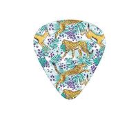 Plettro per chitarra con foglie tropicali leopardo cervo luminoso plettro per basso elettrico per gli amanti della chitarra acustica regalo 12 pezzi con scatola