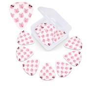 Plettro per chitarra con stampa a faccia di maiale rosa, confezione da 12 pezzi, con custodia per plettro, plettri per chitarra, 0,46 mm, 0,96 mm, 0,71 mm, accessori per chitarra per basso, chitarre