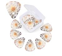 Plettro per chitarra con stampa a fiori bianchi, confezione da 12, con custodia per plettro, 0,46 mm, 0,96 mm, 0,71 mm, accessori per chitarra per basso, chitarre acustiche elettriche e ukulele
