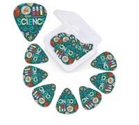 Plettro per chitarra con stampa a tema scienza dei cartoni animati, confezione da 12, con custodia per plettro, plettri per chitarra, 0,46 mm, 0,96 mm, 0,71 mm, accessori per chitarra per basso,