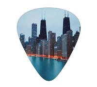 Plettro per chitarra con stampa Chicago, 3 diversi spessori, per basso, ukulele, chitarre acustiche