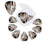 Plettro per chitarra con stampa di asino, confezione da 12 pezzi, con custodia per plettro, 0,46 mm, 0,96 mm, 0,71 mm, accessori per chitarra per basso, chitarre acustiche elettriche e ukulele