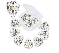 Plettro per chitarra con stampa di Funny Dogs Bull Terrier, confezione da 12, con custodia per plettro, 0,46 mm, 0,96 mm, 0,71 mm, accessori per chitarra per basso, chitarre acustiche elettriche e