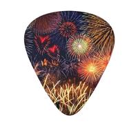 Plettro per chitarra con stampa di fuochi d'artificio, unisex, triangolari, accessori per strumenti (12 pezzi su un lato)