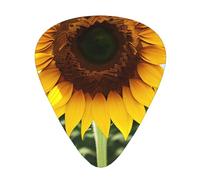 Plettro per chitarra con stampa di girasole gialli di diverso spessore, per basso ukulele, chitarre acustiche
