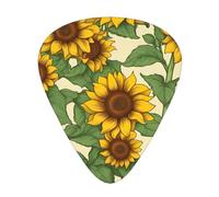 Plettro per chitarra con stampa di girasole, unisex, triangolare, accessori per strumenti (12 pezzi su un lato)