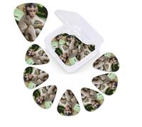 Plettro per chitarra con stampa di piccole scimmie, confezione da 12 pezzi, con custodia per plettro, plettri per chitarra, 0,46 mm, 0,96 mm, 0,71 mm, accessori per chitarra per basso, chitarre