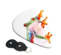 Plettro per chitarra con stampa di rana con scimmia dagli occhi rossi, per chitarra acustica, chitarra elettrica, basso, accessori per chitarra, confezione da 6, 0,46 mm