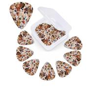 Plettro per chitarra con stampa di simpatici animali domestici, confezione da 12 pezzi, con custodia per plettro, plettri per chitarra, 0,46 mm, 0,96 mm, 0,71 mm, accessori per chitarra per basso,