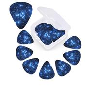 Plettro per chitarra con stampa di stelle galassie, confezione da 12 pezzi, con custodia per plettro, plettri per chitarra, 0,46 mm, 0,96 mm, 0,71 mm, accessori per chitarra per basso, chitarre