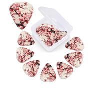 Plettro per chitarra con stampa floreale giapponese con fiori di ciliegio, confezione da 12 pezzi, con custodia per plettro, plettri per chitarra, 0,46 mm, 0,96 mm, 0,71 mm, accessori per chitarra per