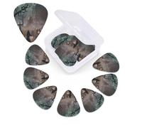 Plettro per chitarra con stampa horror di Halloween, confezione da 12, con custodia per plettro, plettri per chitarra, 0,46 mm, 0,96 mm, 0,71 mm, accessori per chitarra per basso, chitarre acustiche