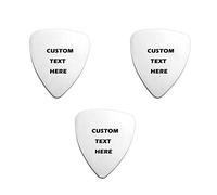 Plettro per chitarra Confezione da 3 - Personalizza qualsiasi messaggio - Regalo personalizzato per plettro per chitarra in acciaio inossidabile per chitarre folk/elettriche