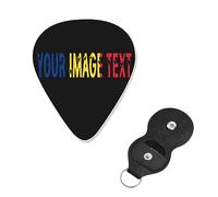 Plettro per chitarra dal design speciale con immagine personalizzata con testo per basso, chitarre elettriche e acustiche 0,038 pollici/0,96 mm