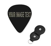 Plettro per chitarra dal design speciale con immagine personalizzata con testo per basso, chitarre elettriche e acustiche 0,027 pollici/0,71 mm