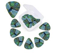 Plettro per chitarra dipinto a mano con libellula blu, confezione da 12 pezzi, con custodia per plettro, plettri per chitarra, 0,46 mm, 0,96 mm, 0,71 mm, accessori per chitarra per basso, chitarre