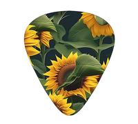 Plettro per chitarra eccezionale a tema piante girasole - Plettro su un solo lato, in materiale ABS, spessore diverso per diverse esperienze musicali, ideale per chitarre e ukulele, plettro per