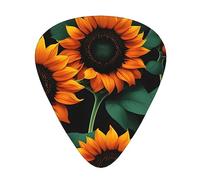Plettro per chitarra eccezionale con carta da parati arancione girasole - Plettro su un solo lato, materiale ABS - spessore diverso per diverse esperienze musicali - ideale per chitarre e ukulele,