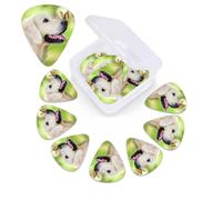 Plettro per chitarra Golden Retriever con stampa a farfalla, confezione da 12 pezzi, con custodia per plettro, 0,46 mm, 0,96 mm, 0,71 mm, accessori per chitarra per basso, chitarre acustiche
