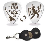 Plettro per Chitarra In Acciaio Inossidabile Da 1 pezzo arricraft, Mantieni La Calma e Rock Roll Plettri per Chitarra In Metallo con Supporto Pick per Basso Regali Musicali per Musicista