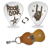 Plettro per Chitarra In Acciaio Inossidabile Da 1 pezzo arricraft, Plettri per Chitarra In Metallo Rock Star e Gesture con Supporto per Basso, Regali Musicali per Musicista, Chitarrista