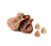 Plettro per chitarra in legno personalizzato 3 pezzi 1 set Plettri per chitarra incisi personalizzati con plettro per chitarra Plettri per basso elettrico acustico Porta ukulele (Completo da uomo)