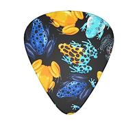 Plettro per chitarra nera unico con rane tropicali per chitarra elettrica, chitarra acustica, mandolino e basso Plettri per chitarra personalizzati Calibri sottili, medi e pesanti