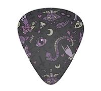 Plettro per chitarra Purple Black Goth Spooky Advanced 12 pezzi Tre spessori per basso, chitarra elettrica, borsa per chitarra acustica