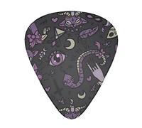 Plettro per chitarra Purple Black Goth Spooky Advanced 12 pezzi Tre spessori per basso, chitarra elettrica, borsa per chitarra acustica