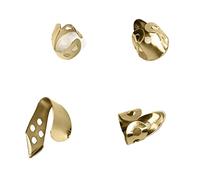 Plettro per Pollice, Pregevole Fattura Plettro per Dito 4 Pezzi Heavy Duty Standard Size per Chitarrista (Oro)