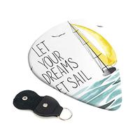 Plettro stampato con citazioni Let Your Dreams Set Sail Plettri per chitarra acustica, chitarra elettrica, basso, accessori per chitarra, confezione da 6, 0,96 mm