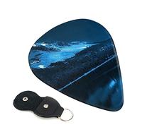 Plettro stampato con riflesso di montagna innevata sul corpo d'acqua sotto Plettro per chitarra acustica, chitarra elettrica, basso, accessori per chitarra, confezione da 6, 0,71 mm