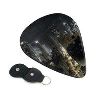 Plettro stampato Manhattan at Night per chitarra acustica, chitarra elettrica, basso, accessori per chitarra, confezione da 6, 0,71 mm