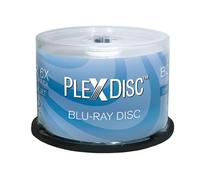 PlexDisc 633-214 25 GB 6X Blu-ray White Inkjet Printable Single Layer Recordable BD-R 50pk Cake Box 50 Discs