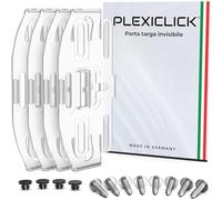 PLEXICLICK® Italia Porta Targa Auto - Senza cornice invisibile - Portatarga Auto Anteriore Posteriore - Portatarga Trasparente - Cura del veicolo - Targhe intercambiabili auto