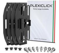 PLEXICLICK® Italia Porta Targa Auto - Senza cornice invisibile - Portatarga Auto Anteriore Posteriore - Portatarga nero - Cura del veicolo - Targhe intercambiabili auto