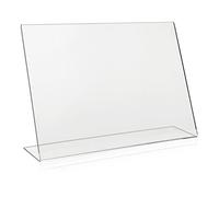 PLEXIGLAS - Espositore a L, formato DIN A3, formato orizzontale, da tavolo