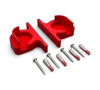 PLEXONE Supporto da parete e sotto scrivania per FRITZ!Box 5530/7530 AX, set di 2 con viti e tasselli, Rosso