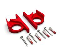 PLEXONE Supporto da parete e sotto scrivania per FRITZ!Box 7590 (no AX), set di 2 con viti e tasselli, Rosso