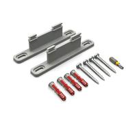 PLEXONE Supporto da parete per AVM FRITZ!Box, set di 2 supporti PETG con tasselli Fischer DuoPower e viti Torx (Grigio + inserto Torx)