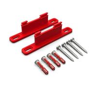 PLEXONE Supporto da parete per AVM FRITZ!Box, set di 2 supporti PETG con tasselli Fischer DuoPower e viti Torx (Rosso)