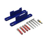 PLEXONE Supporto da parete per AVM FRITZ!Box, set di 2 supporti PETG con tasselli Fischer DuoPower e viti Torx (Blu + inserto Torx)