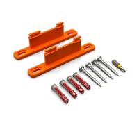 PLEXONE Supporto da parete per AVM FRITZ!Box, set di 2 supporti PETG con tasselli Fischer DuoPower e viti Torx (Arancione + inserto Torx)