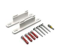 PLEXONE Supporto da parete per AVM FRITZ!Box, set di 2 supporti PETG con tasselli Fischer DuoPower e viti Torx (Bianco + inserto Torx)