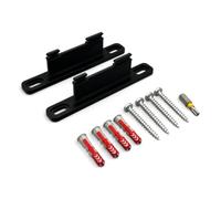 PLEXONE Supporto da parete per AVM FRITZ!Box, set di 2 supporti PETG con tasselli Fischer DuoPower e viti Torx (Nero + inserto Torx)